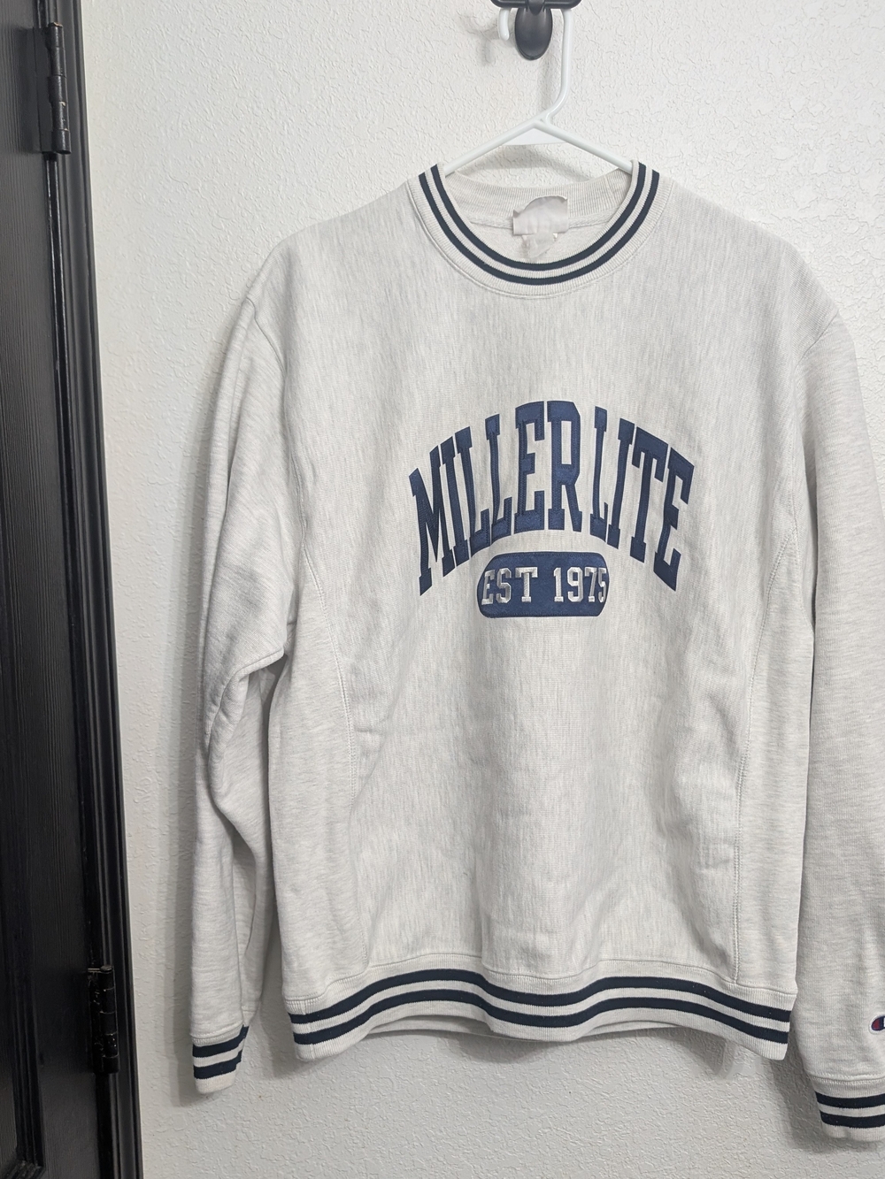 Champion White Crewneck Miller Lite Vintage Size M